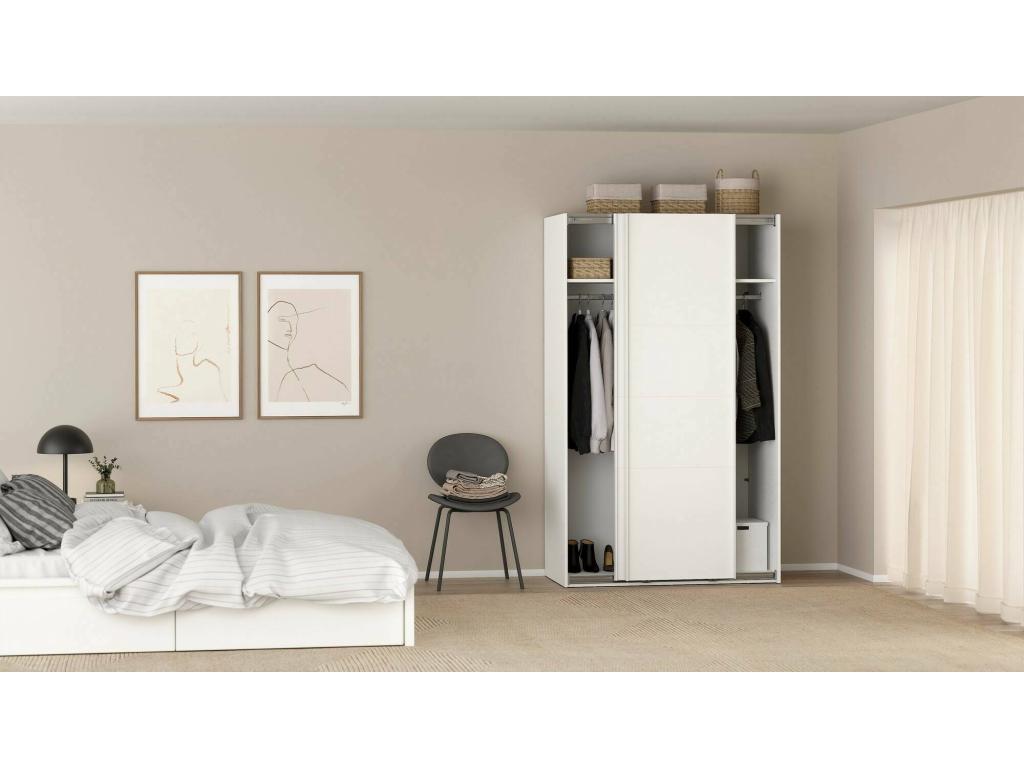 Armoire polyvalente à 2 portes Domopure Meubles multifonctionnels Casier à chaussures Support à chaussures pour armoire 119x65 h200 cm Blanc ITRM28860