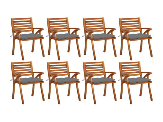 Chaises de jardin avec coussins 8 pièces Bois d'Domopure solide YQUW38472