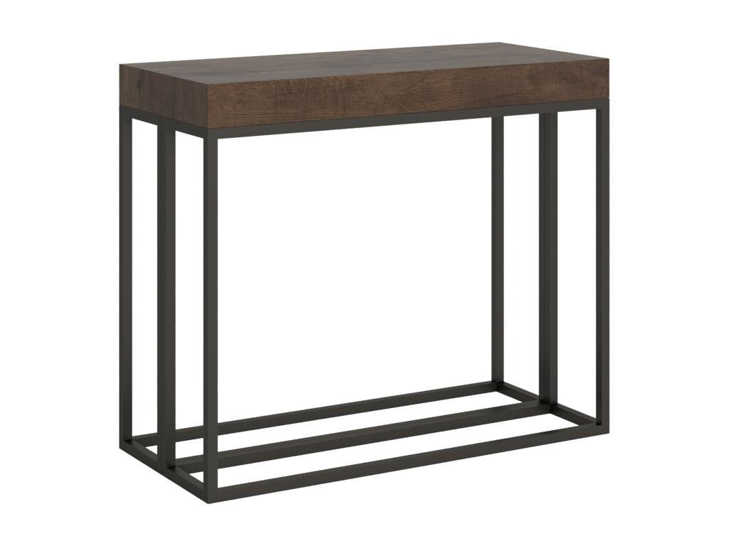 Console extensible 90x40/196 cm Epoca Small Noyer cadre Anthracite KKXZ81218