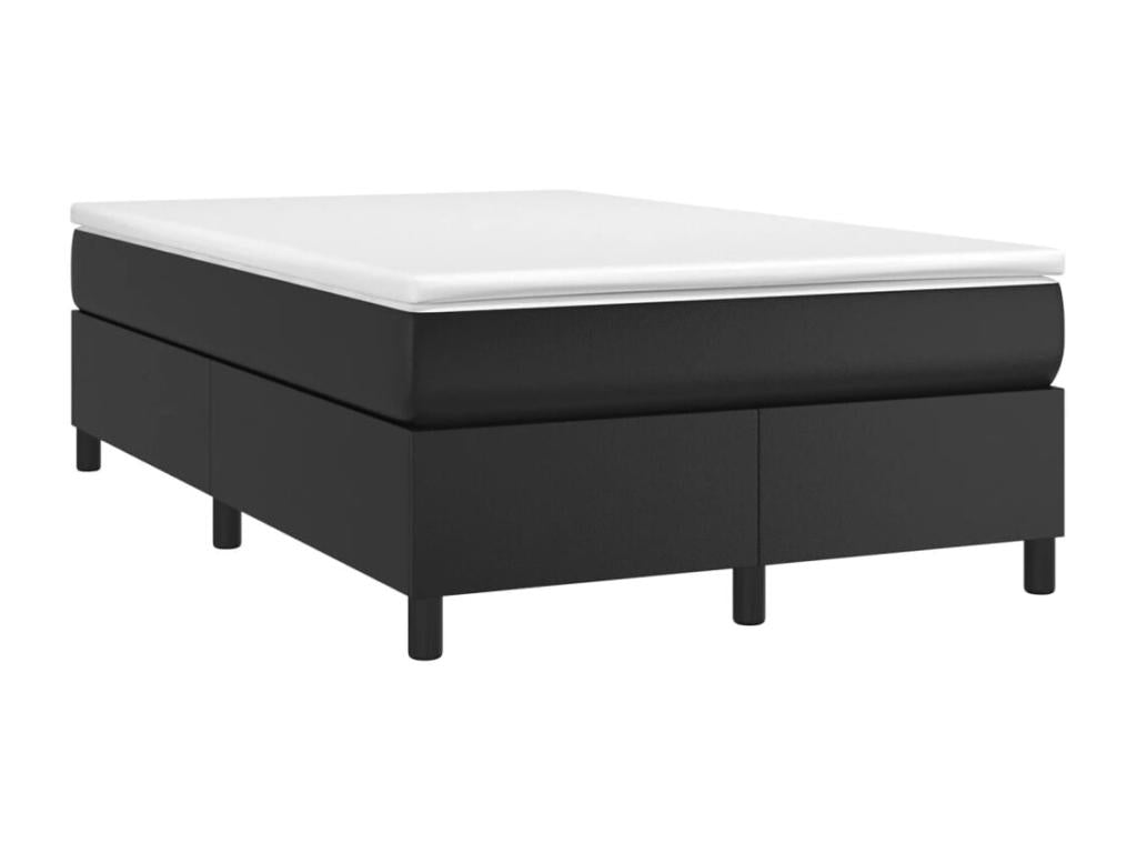 Sommier à Domopure de lit avec matelas noir 120x190 similicuir HIBZ78126
