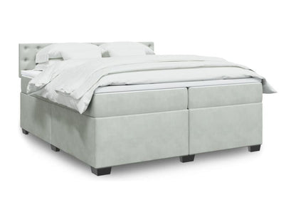 Sommier à Domopure de lit et matelas Gris clair 200x200cm Velours TSEP09927