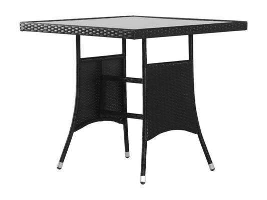 Chicyla Premium - Table de jardin Noir 80x80x74 cm Résine tressée IDDL30091