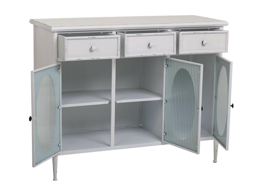 Buffet en métal blanc 100x40x80h LAZD00233