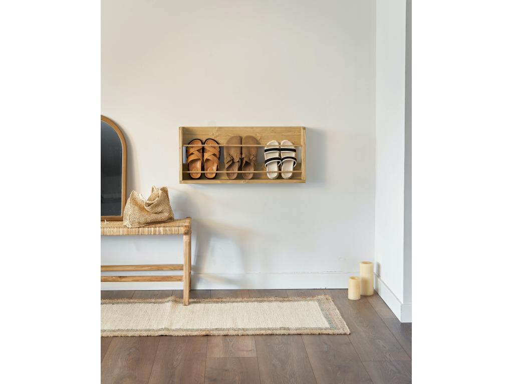 Etagère murale pour chaussures en bois 2 unités en naturel Chicyla YZMH62662