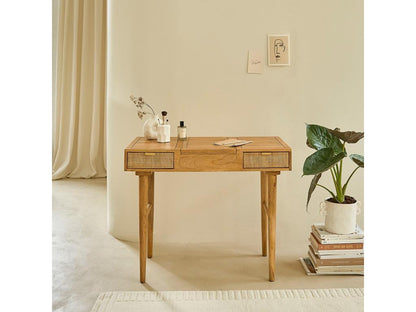 Bureau en manguier massif et cannage ZJIH39661