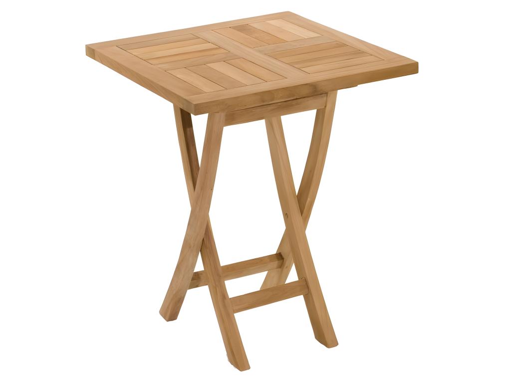 Chicyla - Table de jardin 2 personnes carrée pliante 60x60cm en bois Teck RMTN85652
