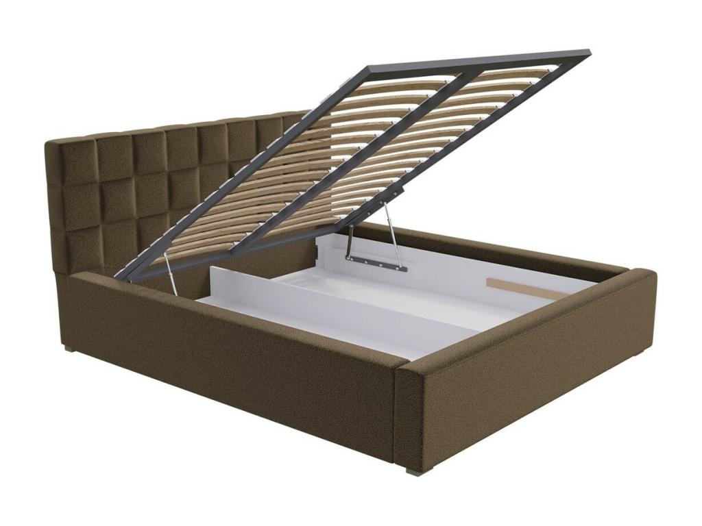 Lit Chicyla 106 Double Marron 200x200 Tapisserie Sommier à Chicyla 220x223x93cm UYGS28564