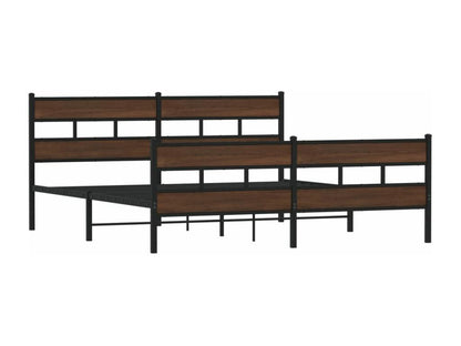 Cadre de lit en métal sans matelas chêne marron 200x200 cm TPAJ38641