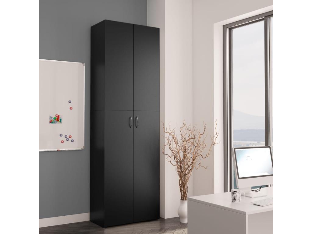 Armoire de bureau Noir 60x32x190 MNDJ33329
