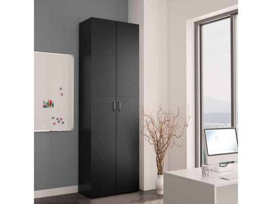 Armoire de bureau Noir 60x32x190 MNDJ33329