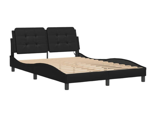 Cadre de lit avec LED sans matelas noir 140x200 cm LGAW47597