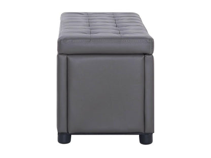 Pouf de rangement 87.5cm Gris Similicuir QPLS45406