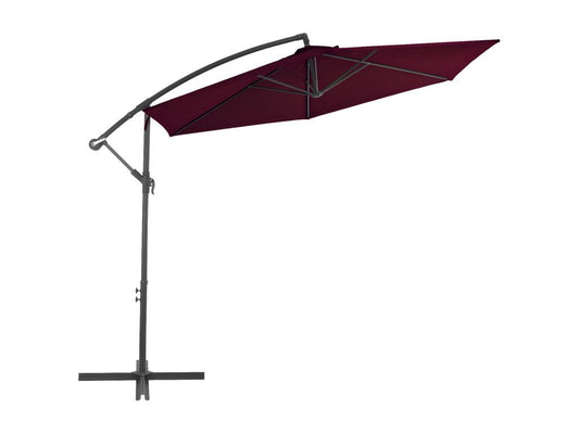Parasol déporté avec mât en aluminium Bordeaux 300 cm EAKC14346