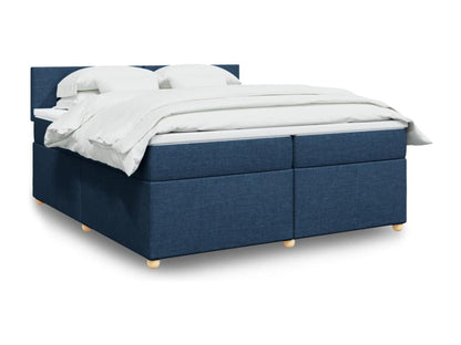 Sommier à Domopure de lit avec matelas Bleu 200x200 cm Tissu OCZB95579
