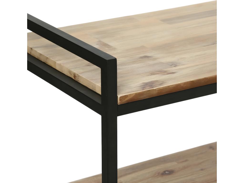 Meuble Console en Bois d'Domopure et Métal Noir H 75 cm QOYG11445