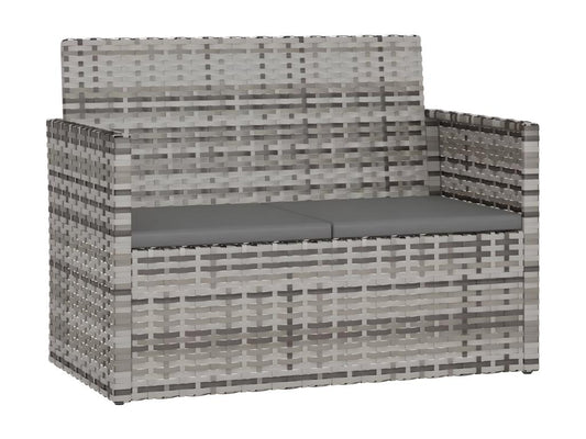 Banc de jardin avec coussins Gris 105 cm Résine tressée YYOB41211