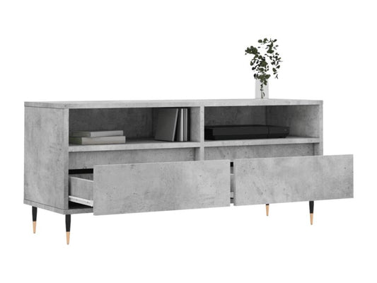 Meuble TV gris béton 100x34.5x44.5 cm bois d'ingénierie SQHT15825