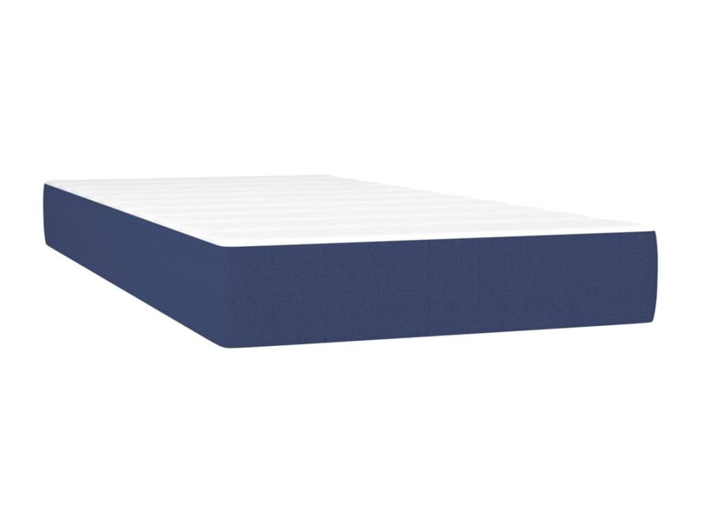 Lit à sommier tapissier avec matelas Bleu 200x200 cm Tissu YTED73583