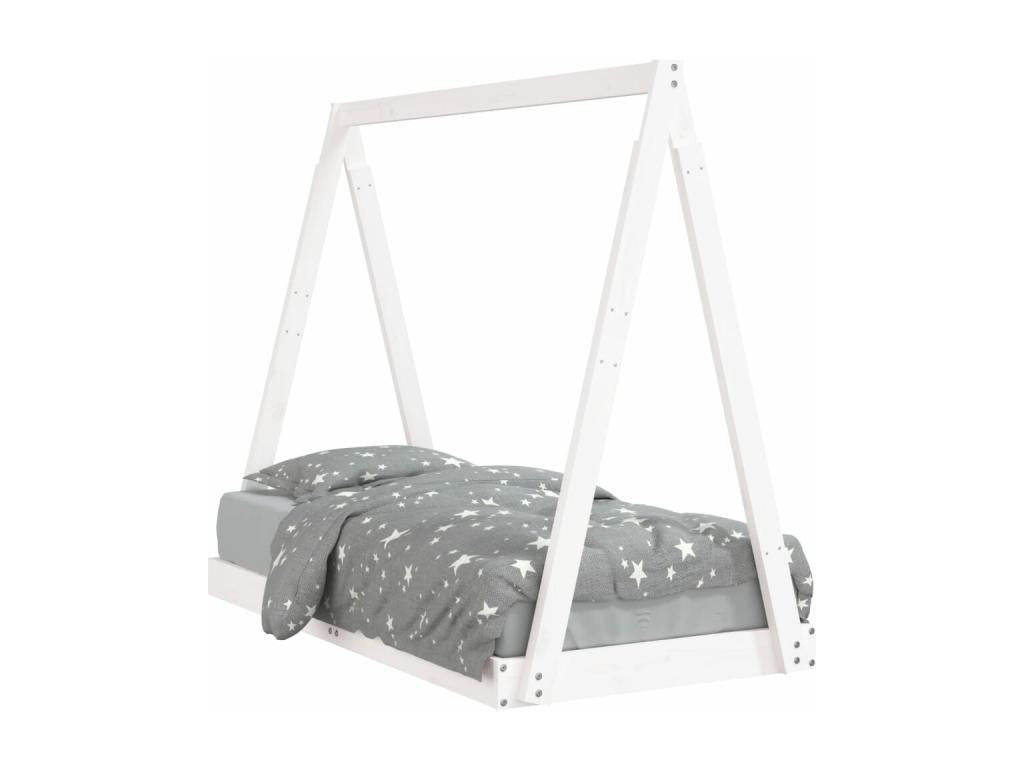 Cadre de lit pour enfant blanc 70x140 cm bois de pin massif YNWA95896