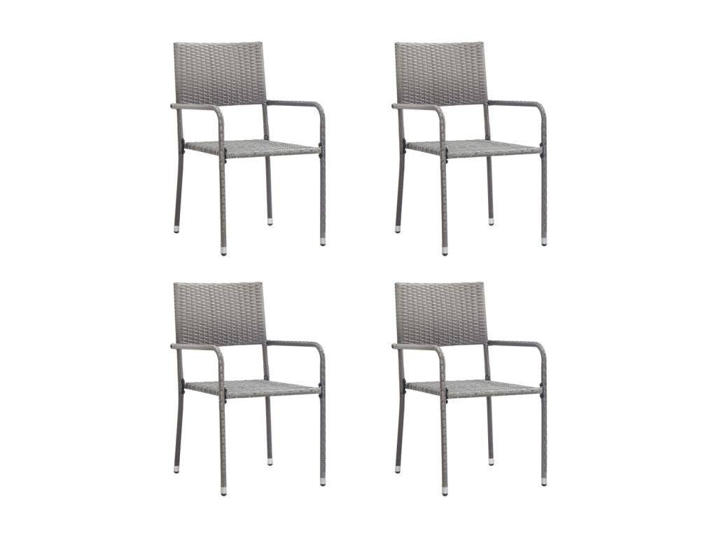 Ensemble à manger de jardin 5 pcs Gris EQGS66476