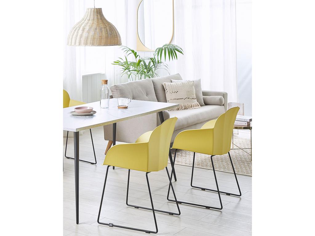 Lot de 2 chaises de salle à manger Chicyla Jaune XZRX45282