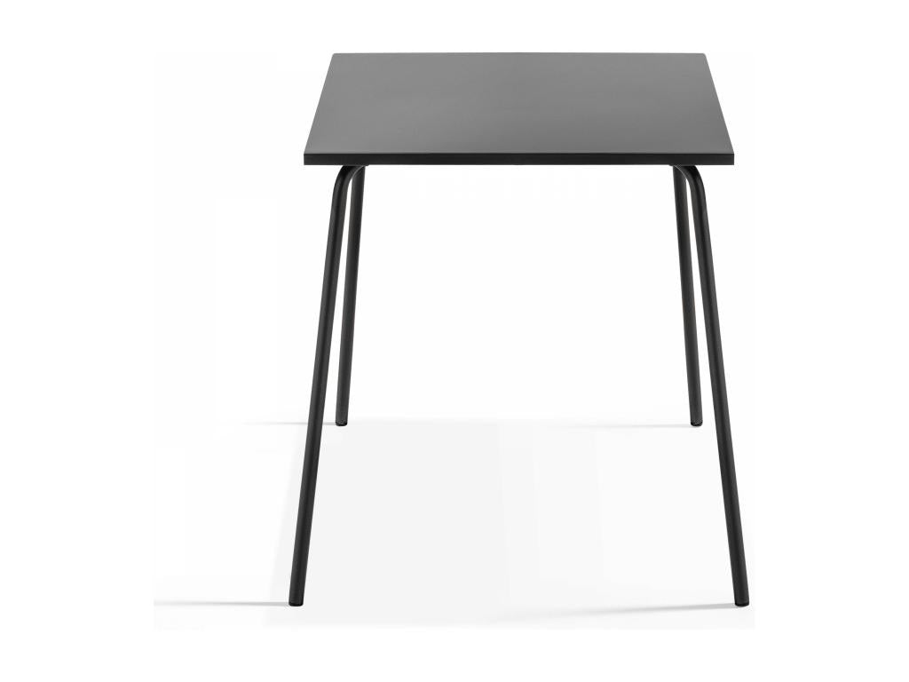 Table de jardin carrée en métal anthracite - Domopure WNVU26128