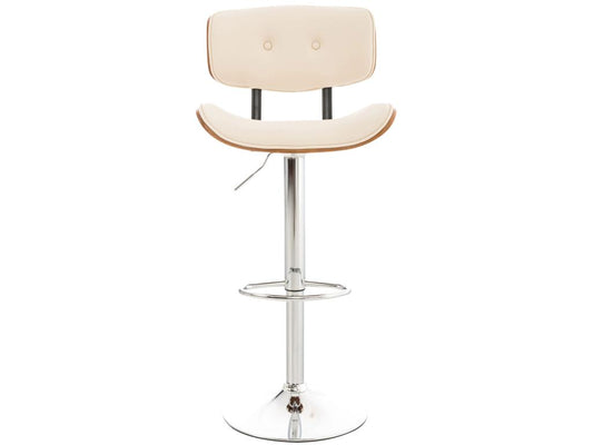 Lot de 2 Tabourets de bar - Similicuir / Métal chromé - Noyer / Crème - Sarnia NAXC71791