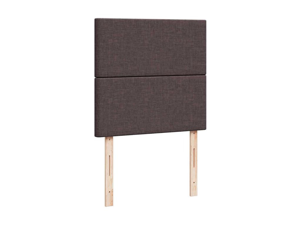 Cadre de lit ottoman avec matelas marron foncé 90x190 cm tissu QLNO60660