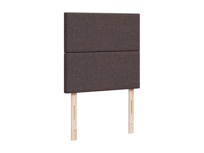 Cadre de lit ottoman avec matelas marron foncé 90x190 cm tissu QLNO60660