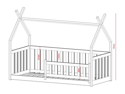 Lit cabane Domopure HB001 80x160 cm Blanc HGFO21780