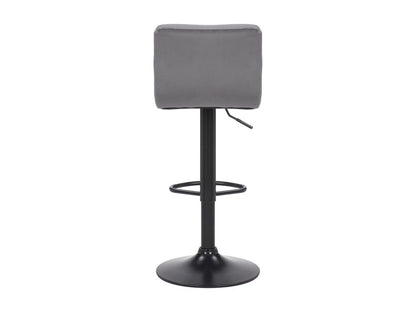 Lot de 2 Tabouret de bar - Velours / Métal noir mat - Gris - Domopure ECGX72491
