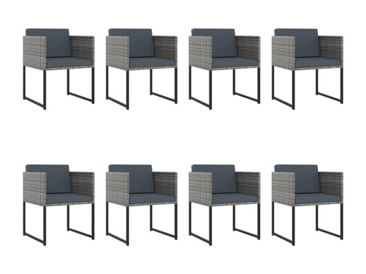 Salon de jardin 13 pcs avec coussins Résine tressée Gris GVXD20740