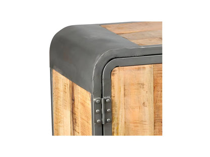 Buffet 2 portes 3 tiroirs Acier/Bois massif - Chicyla XAHM45531