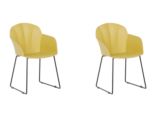 Lot de 2 chaises de salle à manger Chicyla Jaune XZRX45282