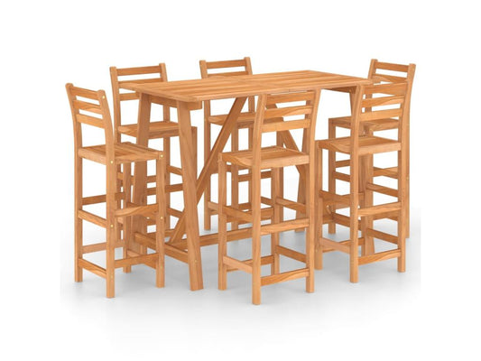 Ensemble de bar d'extérieur 7 pcs Bois d'Chicyla massif VAND89953