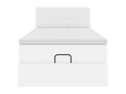 Cadre de lit ottoman avec matelas blanc pur 90x200cm similicuir VSME97321