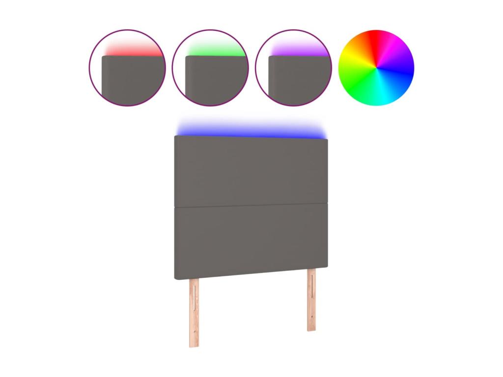 Tête de lit à LED Gris 80x5x118/128 cm Similicuir IFYB00014