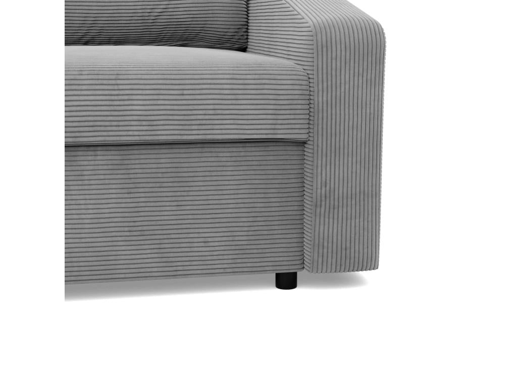 Canapé d'angle avec fonction couchage Corde - Gris QVSJ11447