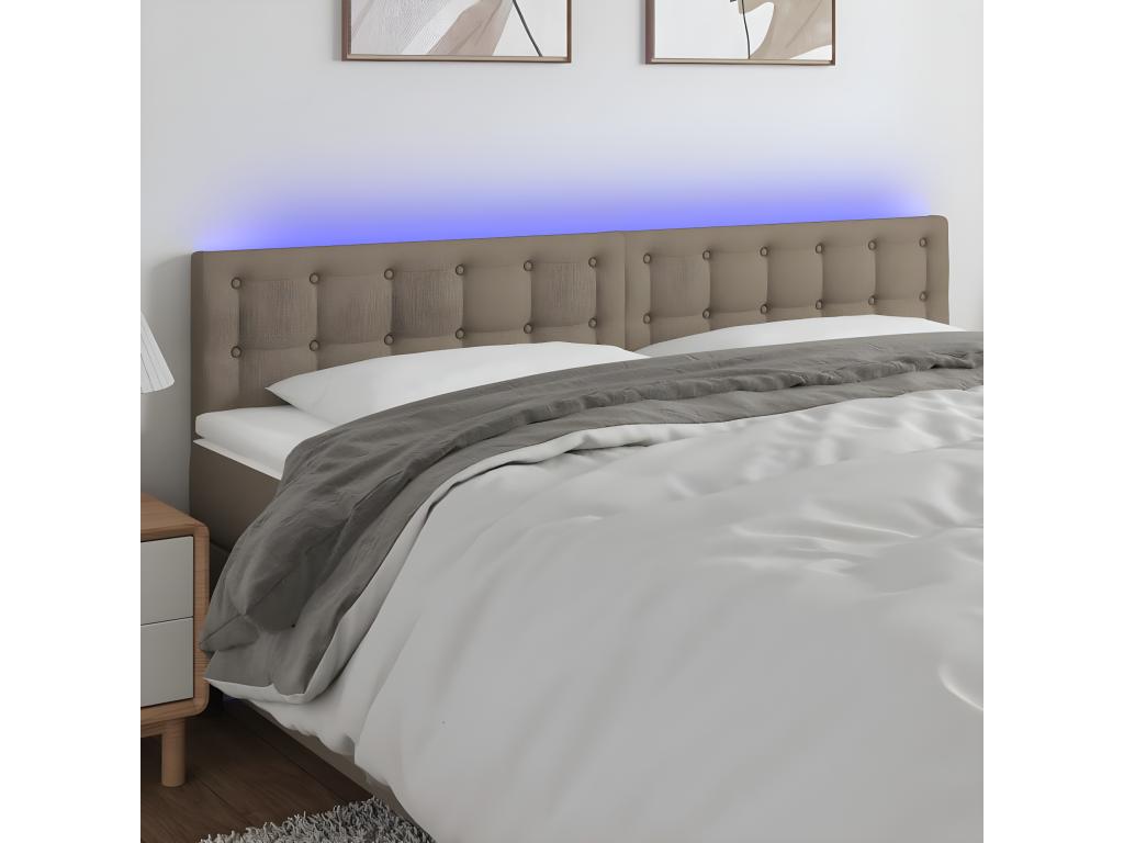 Tête de lit à LED Chicyla 200x5x78/88 cm Tissu LVFI70725
