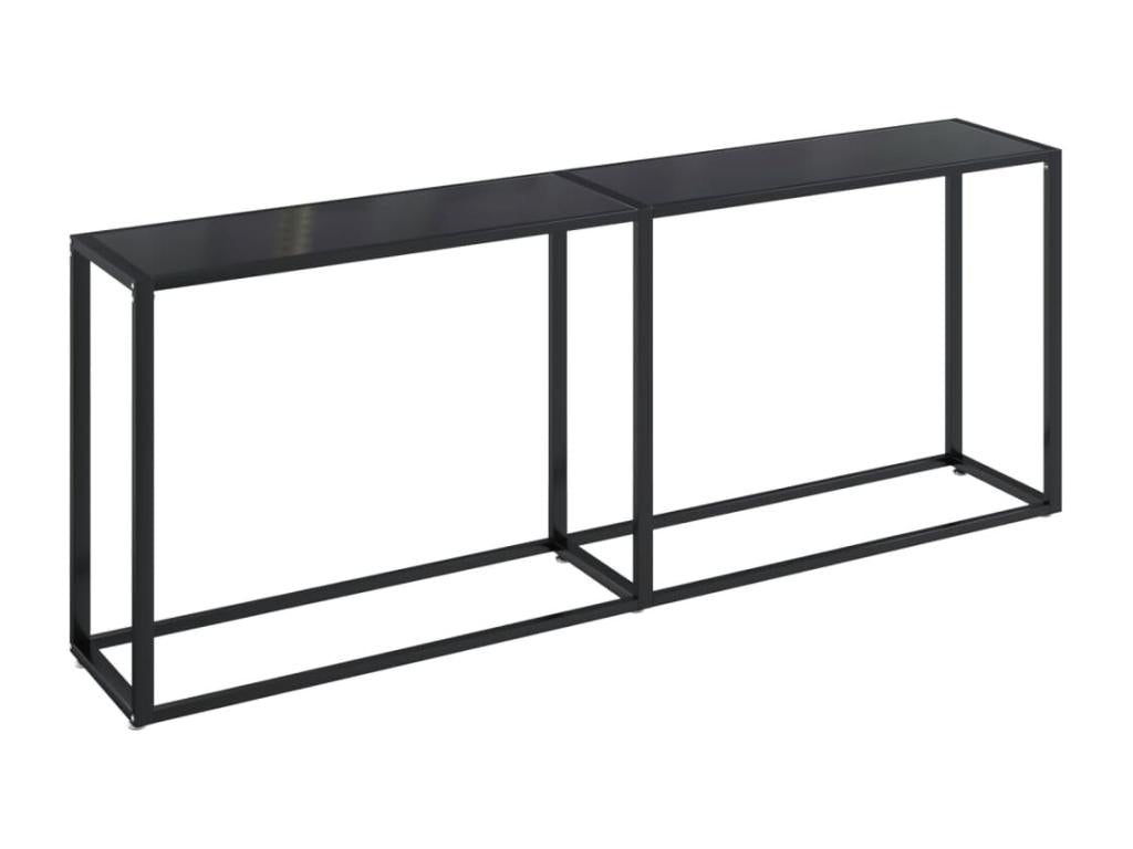 Table console Noir 200x35x75.5 cm Verre trempé ALAZ33174