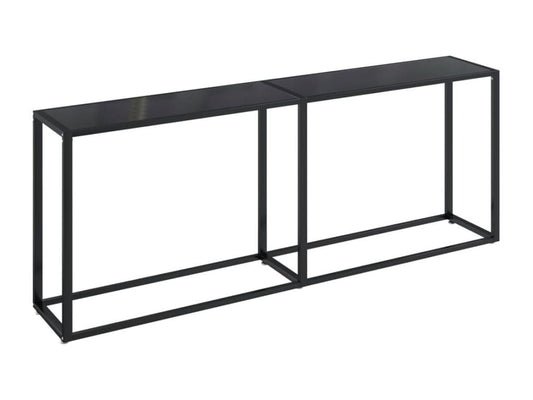 Table console Noir 200x35x75.5 cm Verre trempé ALAZ33174