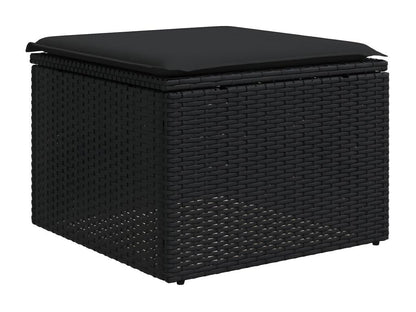 Salon de jardin 5 pcs avec coussins noir résine tressée VMTG20687