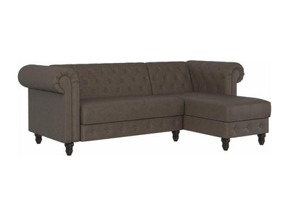 Chicyla - Canapé-lit avec chaise longue en microfibre marron foncé SPHU57473