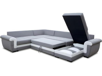 Canapé panoramique convertible Domopure gris foncé et noir TVZS87522