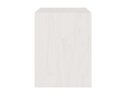 Table de chevet Blanc 40x30.5x40 Bois de pin massif 2 VVVM48205