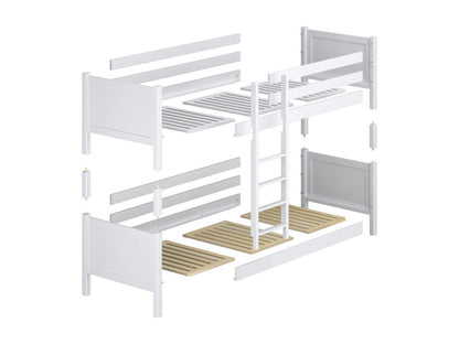 Lit superposé en bois N02 Blanc 80x190 DAEX88264