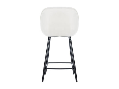Tabourets de bar - Velours / Métal - Blanc crème - Domopure 76 NZEB41024