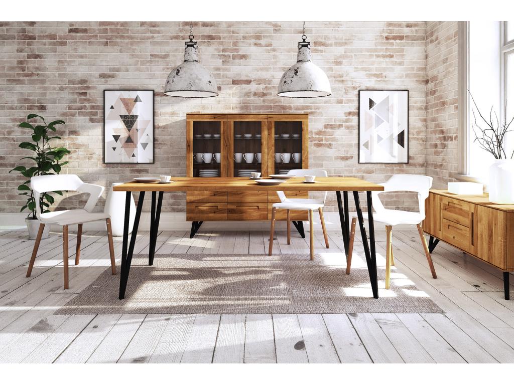 Domopure - Table de salle à manger 80x100 en chêne sauvage huilé naturel ARUL78398