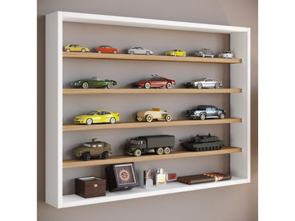 Chicyla bois étagère murale vitrine murale collectionneur vitrine Osado L blanc / chêne miel KJUV26335