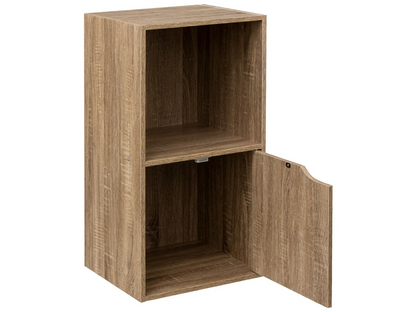 Meuble de rangement en MDF imitation bois Couleuris chêne - L- 34.4 x P- 32 x H- 67.6 cm YBWD09804